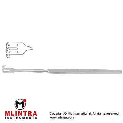 Wound Retractor 4 Blunt Prongs - Small Curve Stainless Steel, 16.5 cm - 6 1/2" Width 9.5 mm